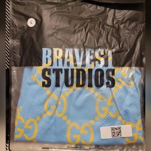 Bravest studios baby blue yellow gg shorts